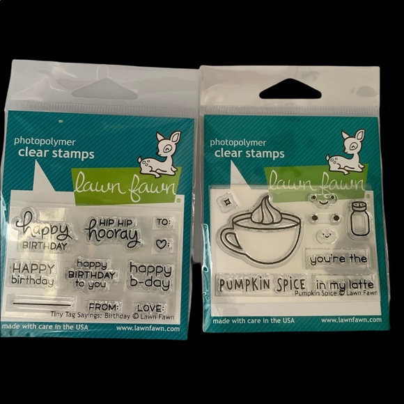 Lawn Fawn clear stamps Pumpkin spice Happy birthda - Picture 1 of 7